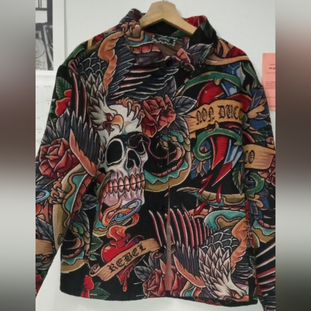 Colorful Skull and Wings Jacket